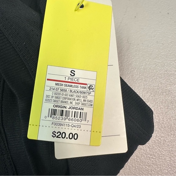 Black Mesh Seamless Sleeveless Women's Tank Top Size S - Picture 3 of 5